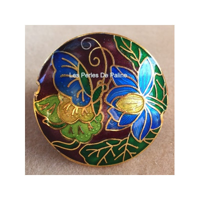 Perle Cloisonnée Cabochon Chocolat 40mm (x1) 