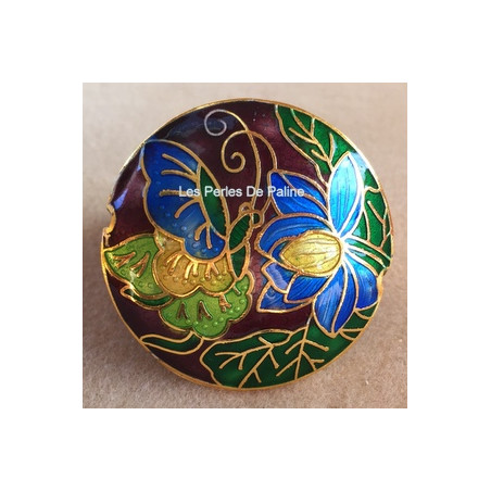 Perle Cloisonnée Cabochon Chocolat 40mm (x1) 