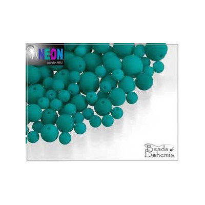 Perle en verre de Bohème 4mm Néon Dark Emerald (X50)