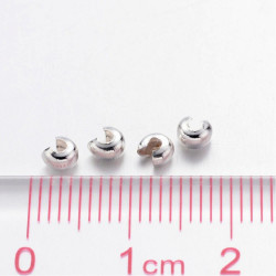 Cache perle Argenté 3mm(X10) 