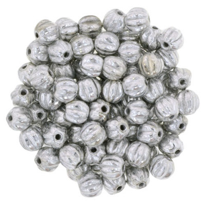 Melon Round 5mm Silver (x50)