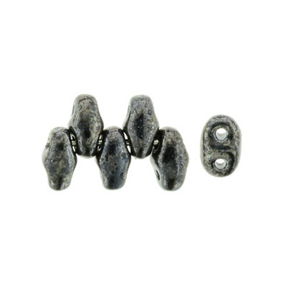 Perle SuperDuo® Mini Jet Hématite 2X4mm (X10gr)  