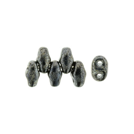 Perle SuperDuo® Mini Jet Hématite 2X4mm (X10gr)  