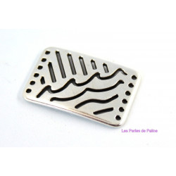 Plaque Intercalaire 30X20mm Vieil Argent Zamak (X1) 