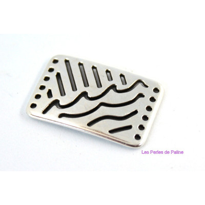 Plaque Intercalaire 30X20mm Vieil Argent Zamak (X1) 