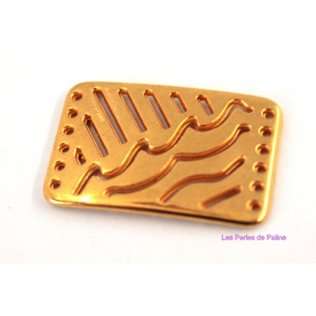 Plaque Intercalaire 30X20mm Doré Zamak (X1) 