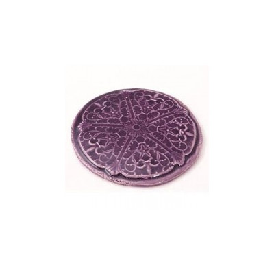 Cabochon en céramique de Vallauris rond Amethyst 44mm 