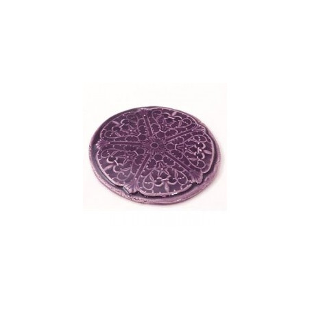 Cabochon en céramique de Vallauris rond Amethyst 44mm 