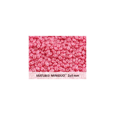 Perle SuperDuo® Mini Opaque Light Pink Shine 2X4mm (X10gr)