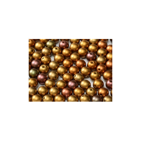 Perle en verre de Bohème 6mm Metalic Ancien Gold (X25) 