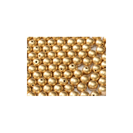 Perle en verre de Bohème 6mm Metallic Aztec Gold (X25)