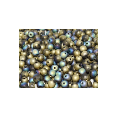 Perle en verre de Bohème 6mm Crystal Glittery Amber Matted (X25) 