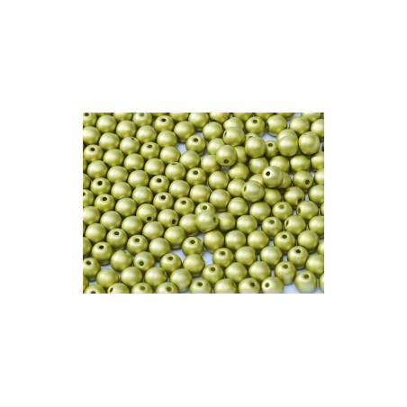 Perle en verre de Bohême 6mm Alabaster Jaune (x25)