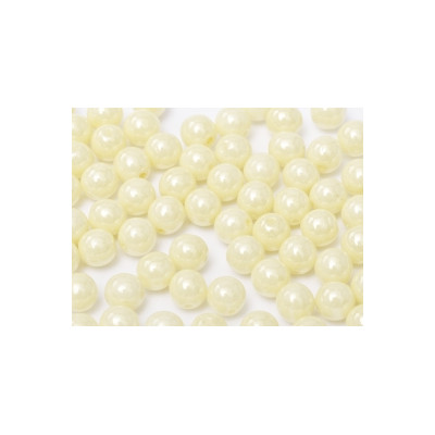 Perle en verre de Bohème 6mm Chalkwhite Cream Luster (X25) 