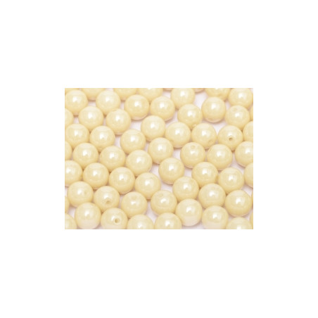 Perle en verre de Bohème 6mm Chalkwhite Champagne Luster (X25)