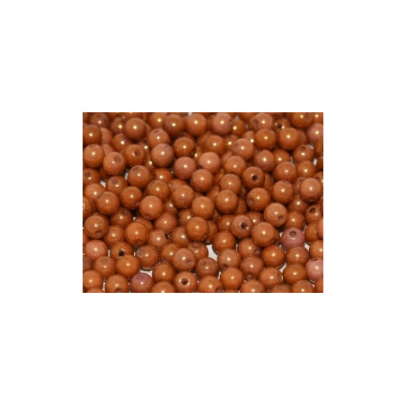 Perle en verre de Bohême 6mm Chalkwhite Gold Luster (x25)