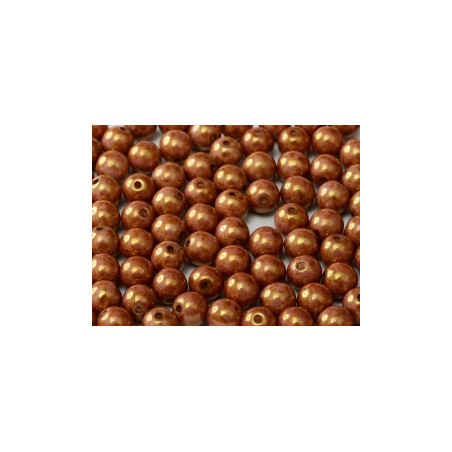 Perle en verre de Bohême 6mm Chalkwhite Roman Rose (x25)