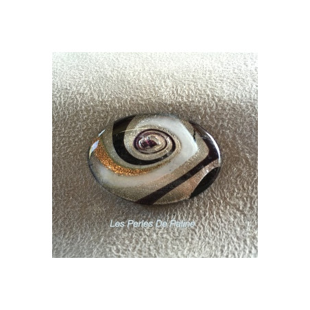 Cabochon en verre dichroïque Ovale 34x24X7mm (X1)