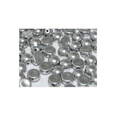 Perle Cabochon 2 trous Alumunium Silver (x12) Perle Cabochon 2 trous Alumunium Silver (x12)