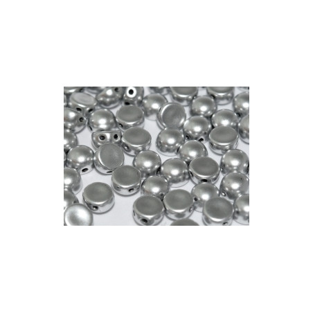 Perle Cabochon 2 trous Alumunium Silver (x12)