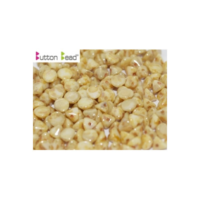 Perles Buttons 4mm Chalk White Picasso (X30) Perles Buttons 4mm Chalk White Picasso (X30)