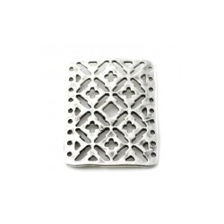 Plaque Intercalaire 38X28mm Vieil Argent (X1)