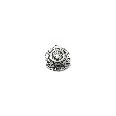 Pendentif Rond Ethnique métal + 7 anneaux 25mm (X1) Pendentif Rond Ethnique métal + 7 anneaux 25mm (X1)