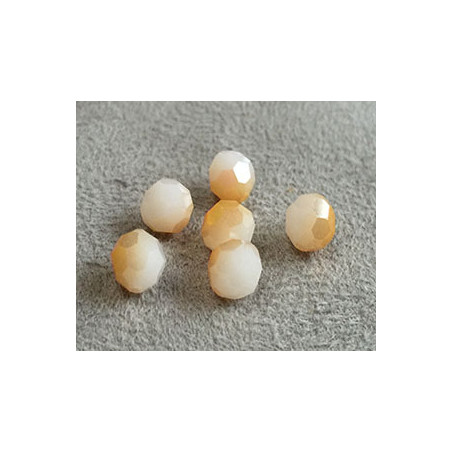 Perle ronde en cristal Swarovski 5000 6mm White Alabaster Brandy (x10)