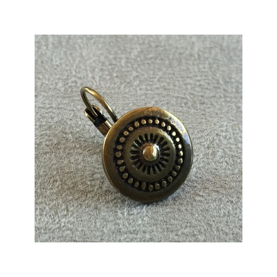 Boucle d'oreille + anneau Bronze Rond 15mm (x2)