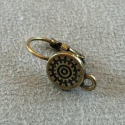Boucle d'oreille + anneau Bronze Rond 10mm (x2)