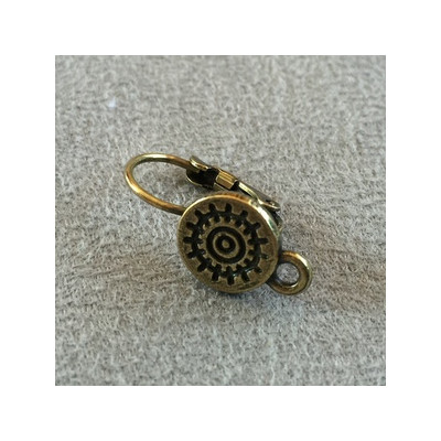Boucle d'oreille + anneau Bronze Rond 10mm (x2) Boucle d'oreille + anneau Bronze Rond 10mm (x2)