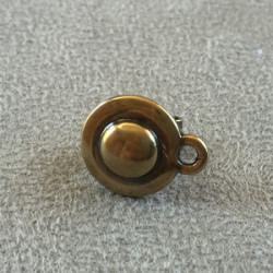 Boucle d'oreille Clip + anneau Bronze Rond 14mm (x2)