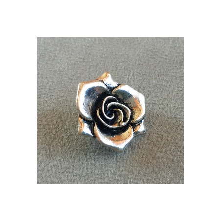 Boucle d'oreille Clip + anneau Vieil Argent Rond 20mm (x2)