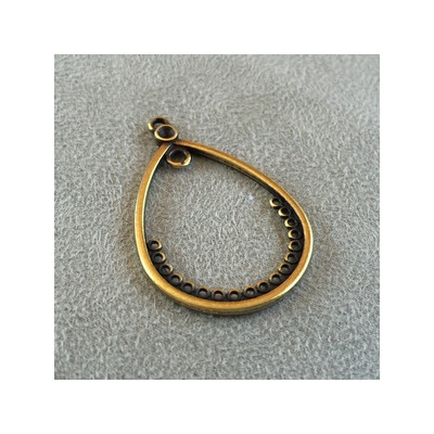 Pendentif goutte 18 anneaux Bronze 18x40mm (x1)