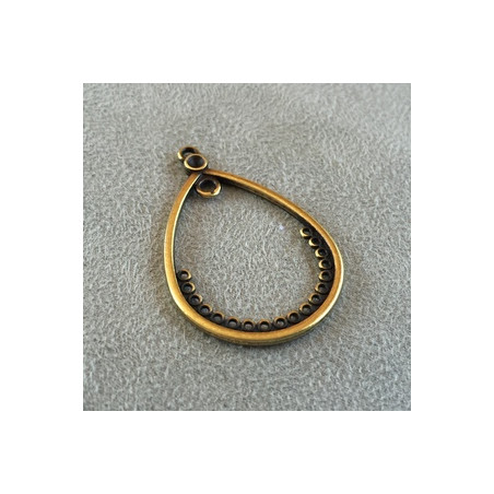Pendentif goutte 18 anneaux Bronze 18x40mm (x1)