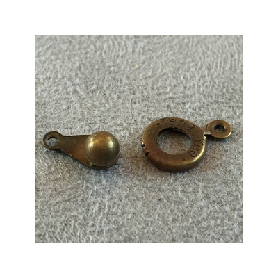 Fermoir 1 rang clip à boule 19mm Bronze (x1)