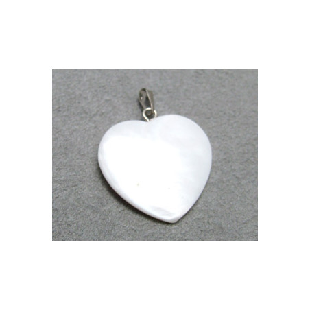 Breloque nacre coeur 25mm (X1)