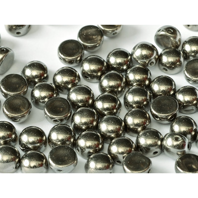 Perle Cabochon 2 trous Crystal Chrome Full (x12)  