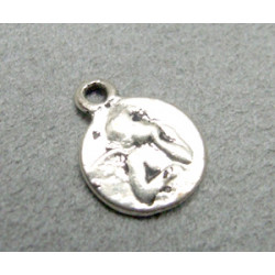 Breloque ange vieil argent 11mm (X1)