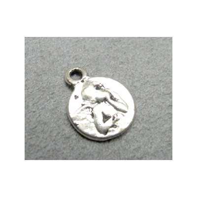Breloque ange vieil argent 11mm (X1)
