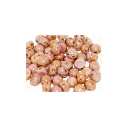 Perle Cabochon 2 trous Chalk White Roman Rose (x12)