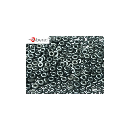 Perle en verre de Bohème O Bead® Pastel Dark Grey 4x2mm (X5gr) 