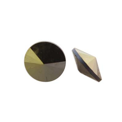 Cabochon Rond Matubo 14mm Jet Brown Flare (x1)