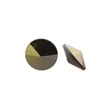 Cabochon Rond Matubo 14mm Jet Brown Flare (x1)