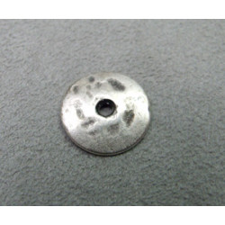 Perle intercalaire pièce usée diam. 16mm  - argenté (x1)