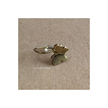 Boucle Crochet Papillon Or 1,5X2,5cm (X2) 