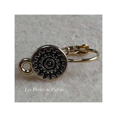 Boucle d'oreille + anneau Doré à l'or fin Rond 10mm (x2) Boucle d'oreille + anneau Doré à l'or fin Rond 10mm (x2)