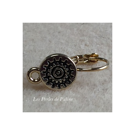 Boucle d'oreille + anneau Doré à l'or fin Rond 10mm (x2) 