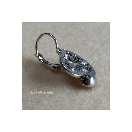 Boucle d'oreille + anneau Vieil Argent Coeur 15x20mm (x2) 