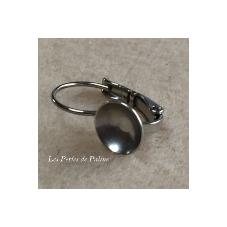 Boucle Dormeuse 1122 Rhodium Pour Rivoli 8 ou 14mm(X2)